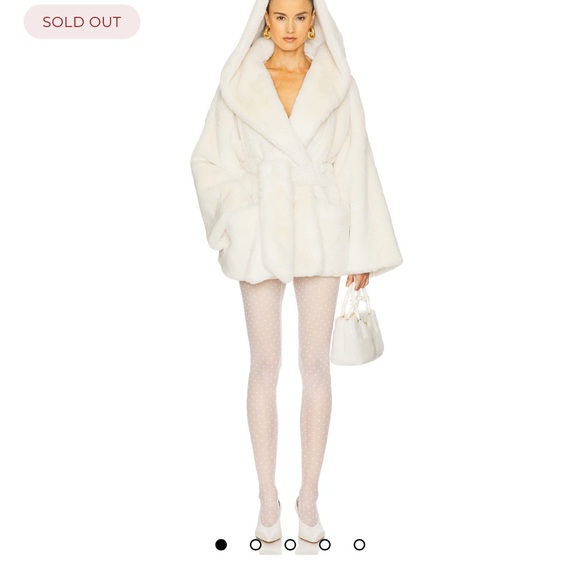 Helsa Jackets & Blazers - Helsa : The Hooded Faux Fur Coat in White